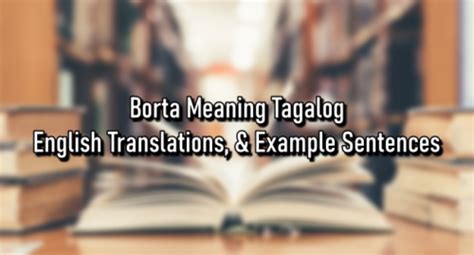 borta meaning tagalog.